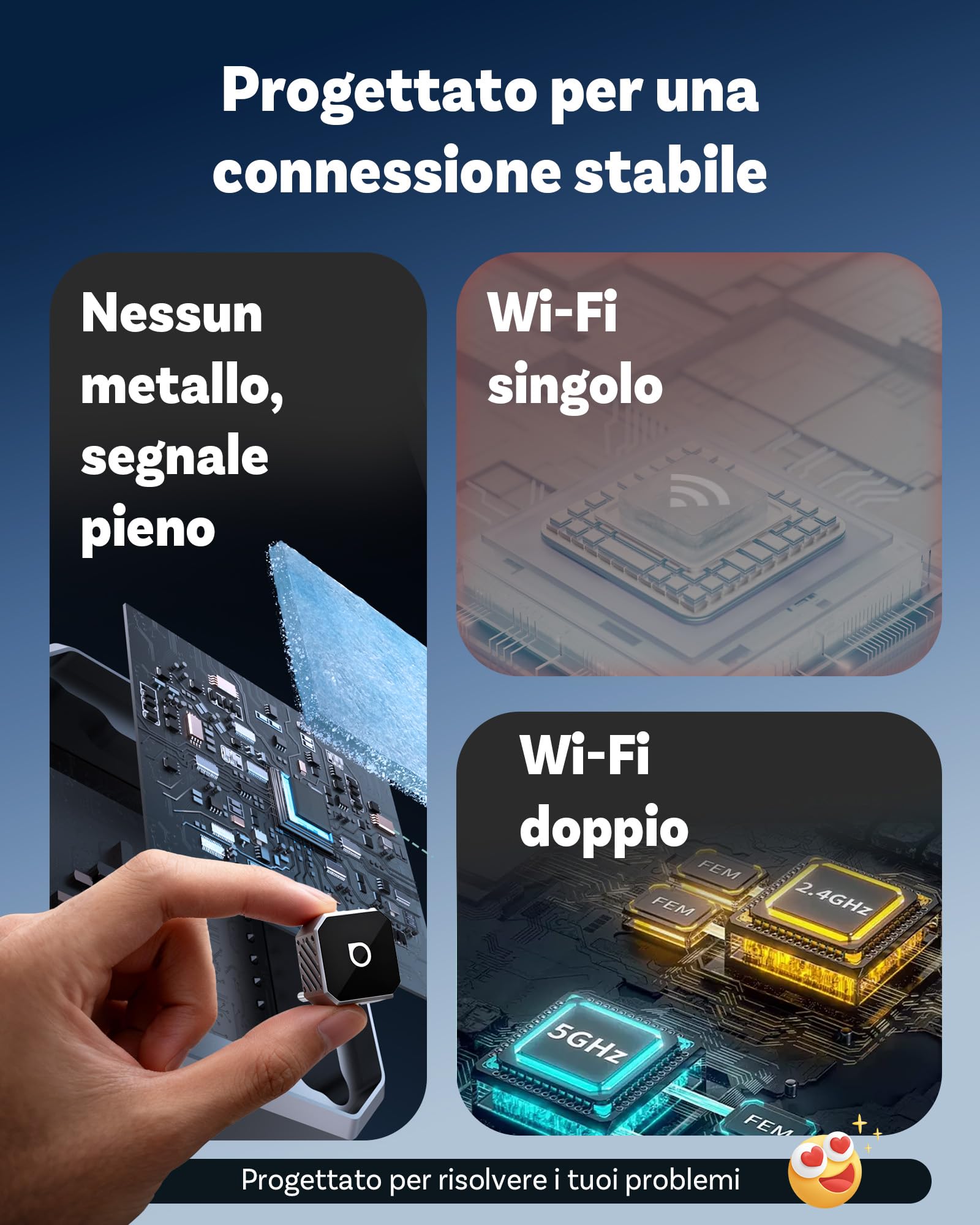Ottocast Mini Cube 3.0 Adattatore CarPlay Wireless – Dongle USB-C Ultra Mini, Riconnessione Automatica 5–8 s, Memoria Doppio Telefono, Da CarPlay Cablato a Wireless & Android Auto, Aggiornamenti OTA
