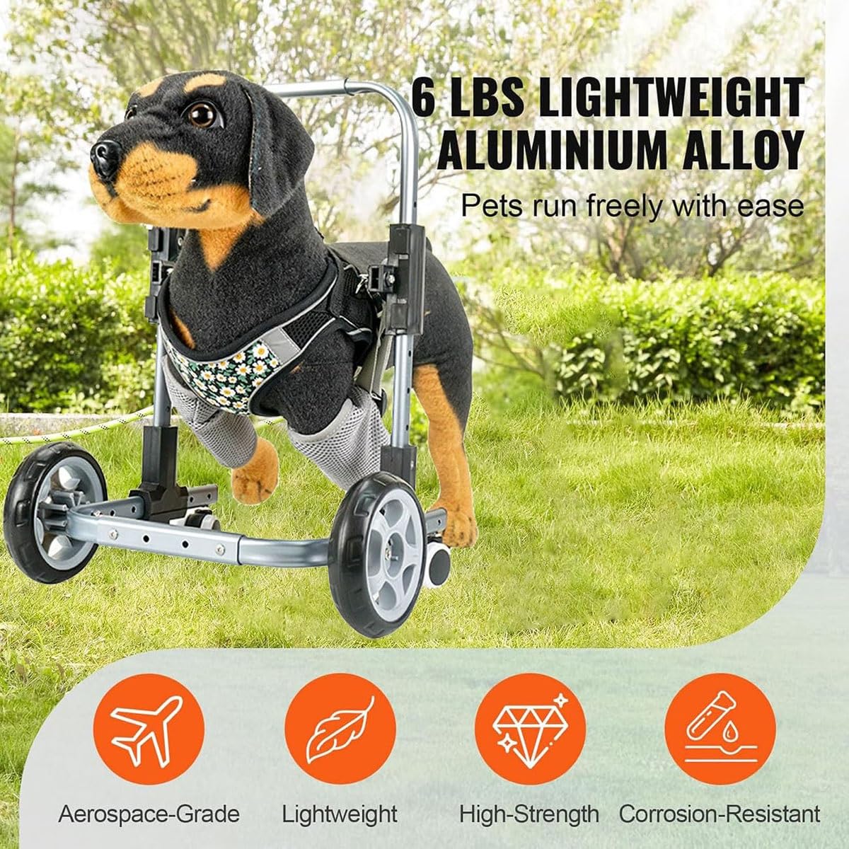 Fauteuil roulant pour chien réglable 4 roues aide rééducation pattes avant