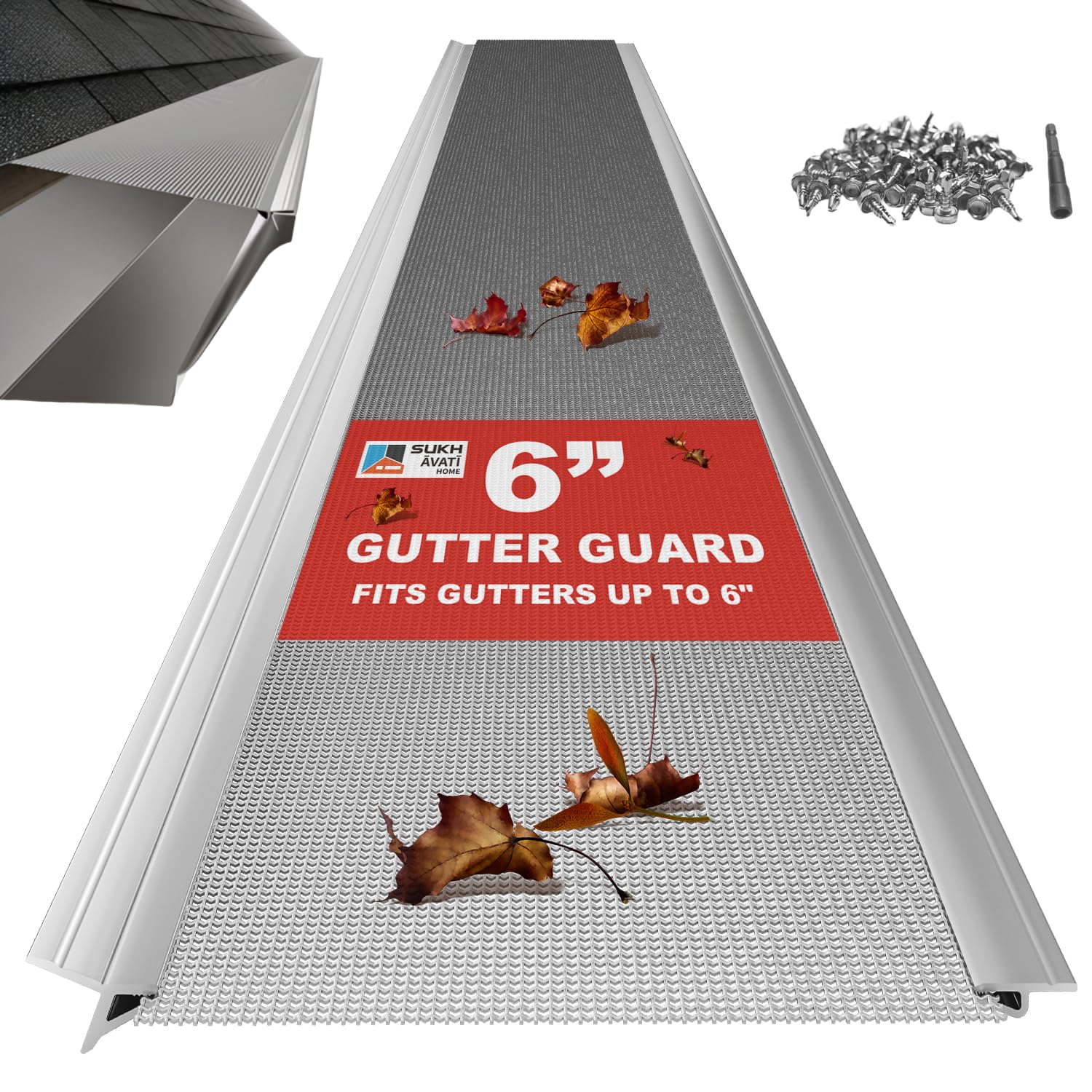 Sukhavati 6 Inch Stainless Steel Micro-Mesh Gutter Guard