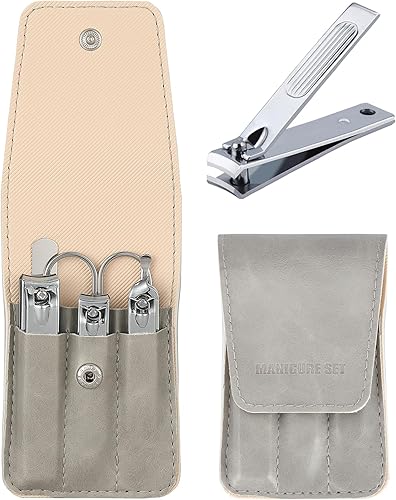 Miniatura 7 de Juego de cortaúñas para mujeres, 6 piezas, cortaúñas, relleno de calcetines de Navidad para adultos (rosa)