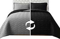 Vista 1 de Elegant Comfort Juego de colcha y cubrecama acolchada reversible de 3 piezas con fundas de almohada, costura majestuosa exquisita para todas