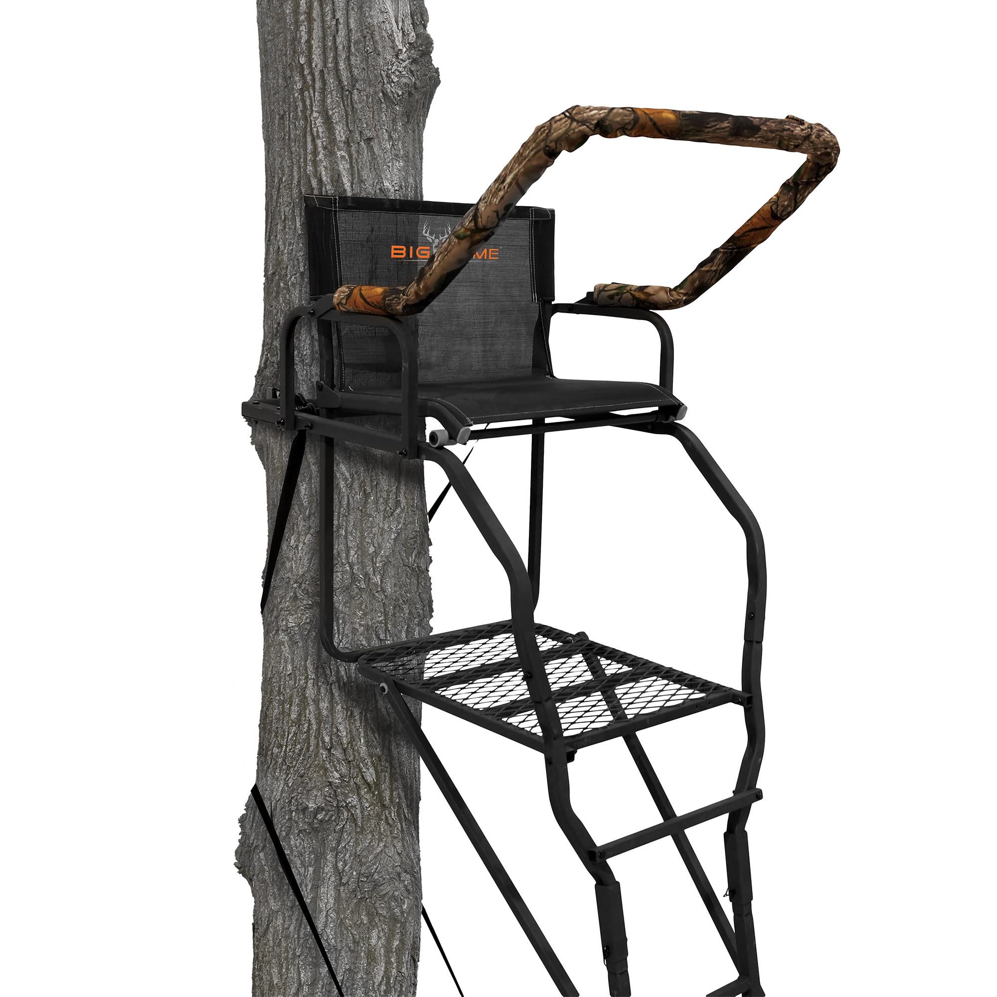 BIG GAME 1 Person Ladder Treestand for Deer Hunting, 17.5 Ft, 300 Lb, Black