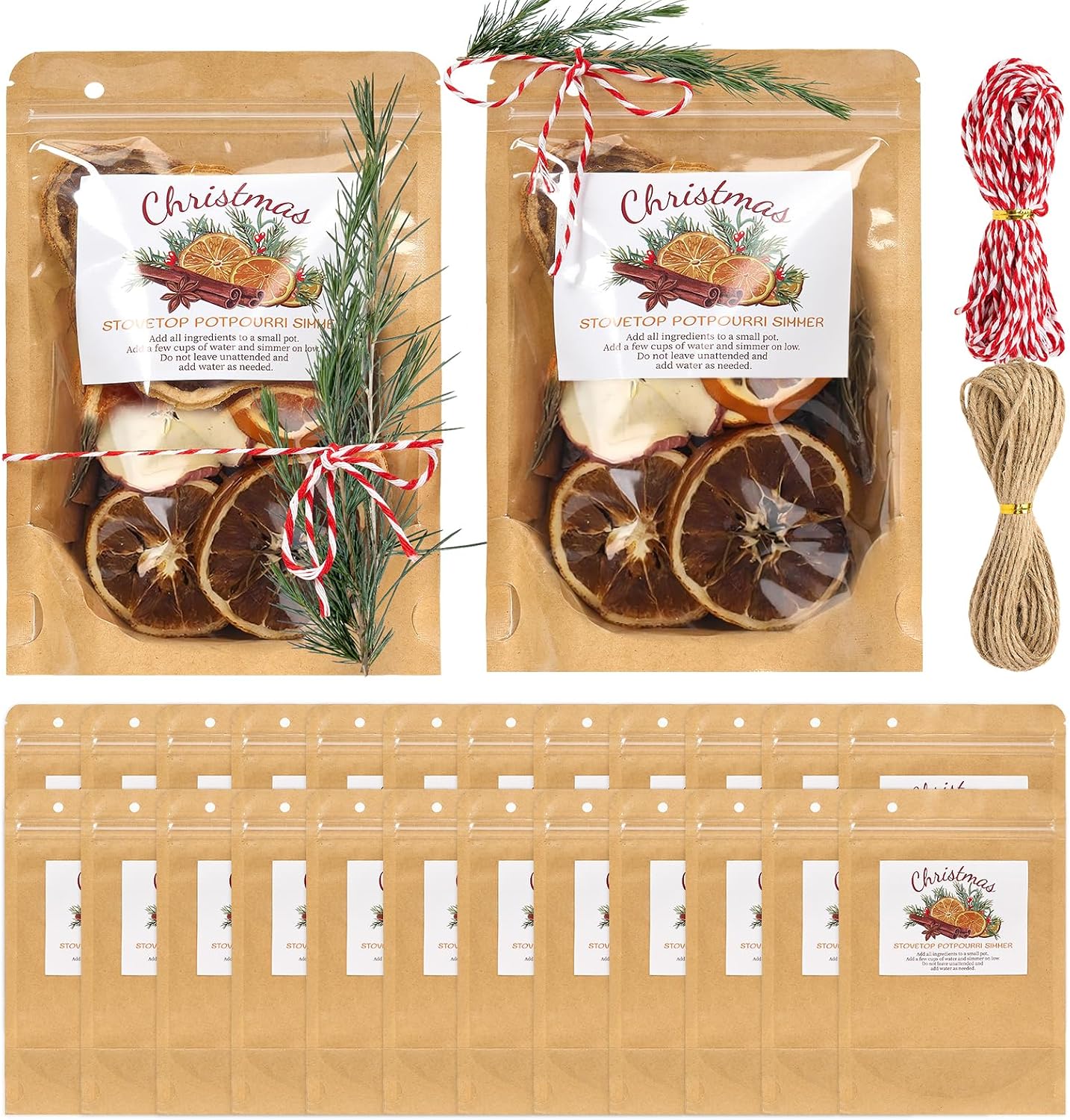 Amazon.com: 24 Set Christmas Simmer Potpourri Bags Kit - Resealable ...