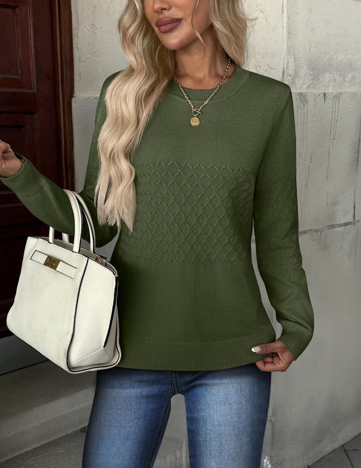ZEAGOO Womens Sweaters Long Sleeve Tops Crew Neck Knit Pullover Sweaters Fall Fashion 2026 Dressy Casual Basic Clothes - Image 2
