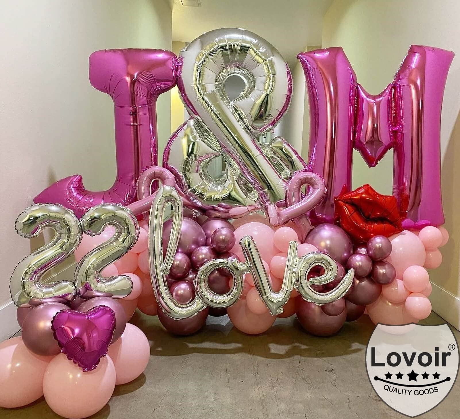 Amazon | Lovoir 40インチ ラージ ホットピンク 文字M 風船