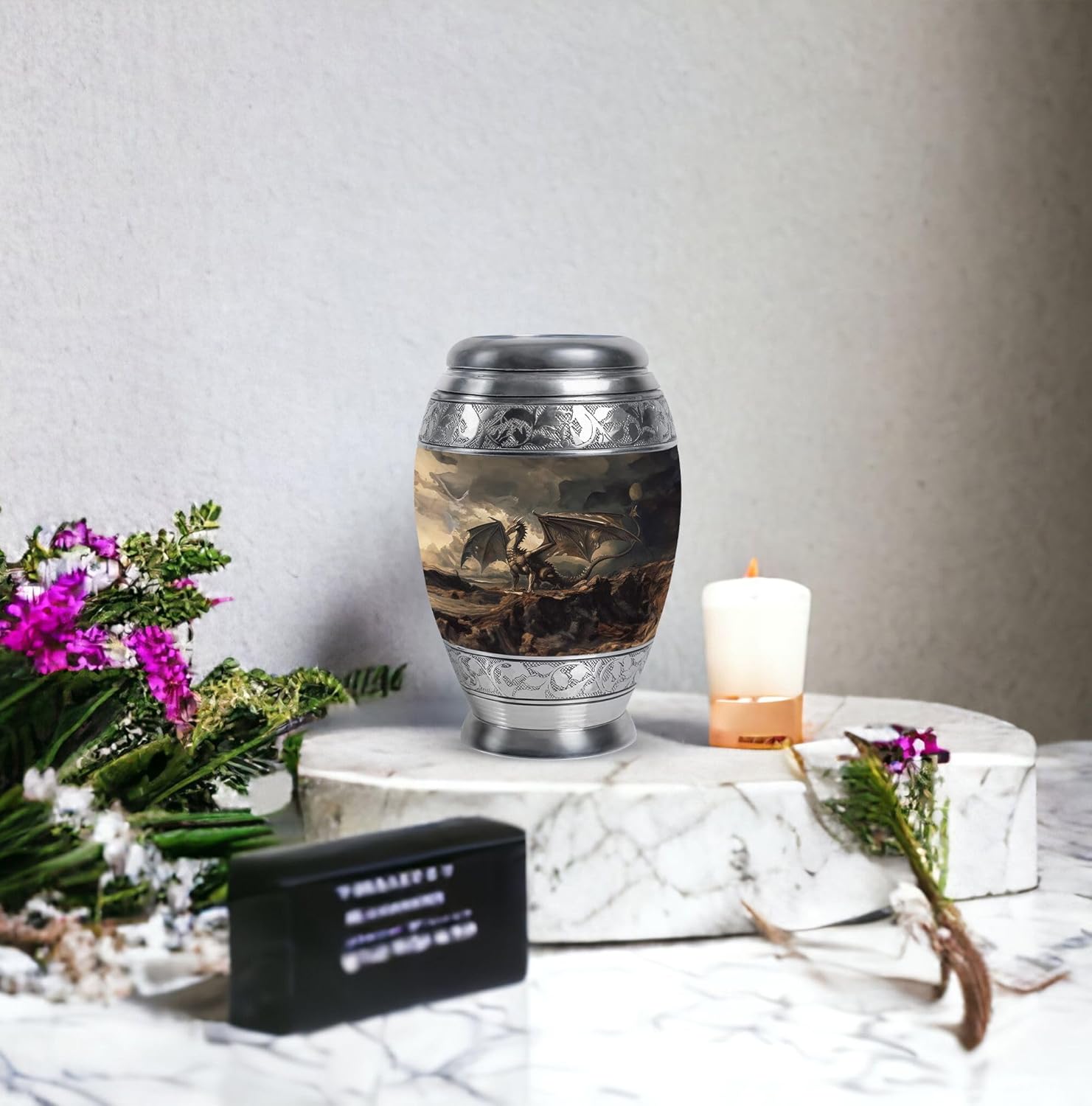 Dragon Urn, Urn for Human Ashes - Memorial Urns for Grandparents - Adult Funeral Urn - Small Urns - Mini Urns for Ashes - Keepsake Urn for Male & Female - Pack of 1-3 Inch, Black