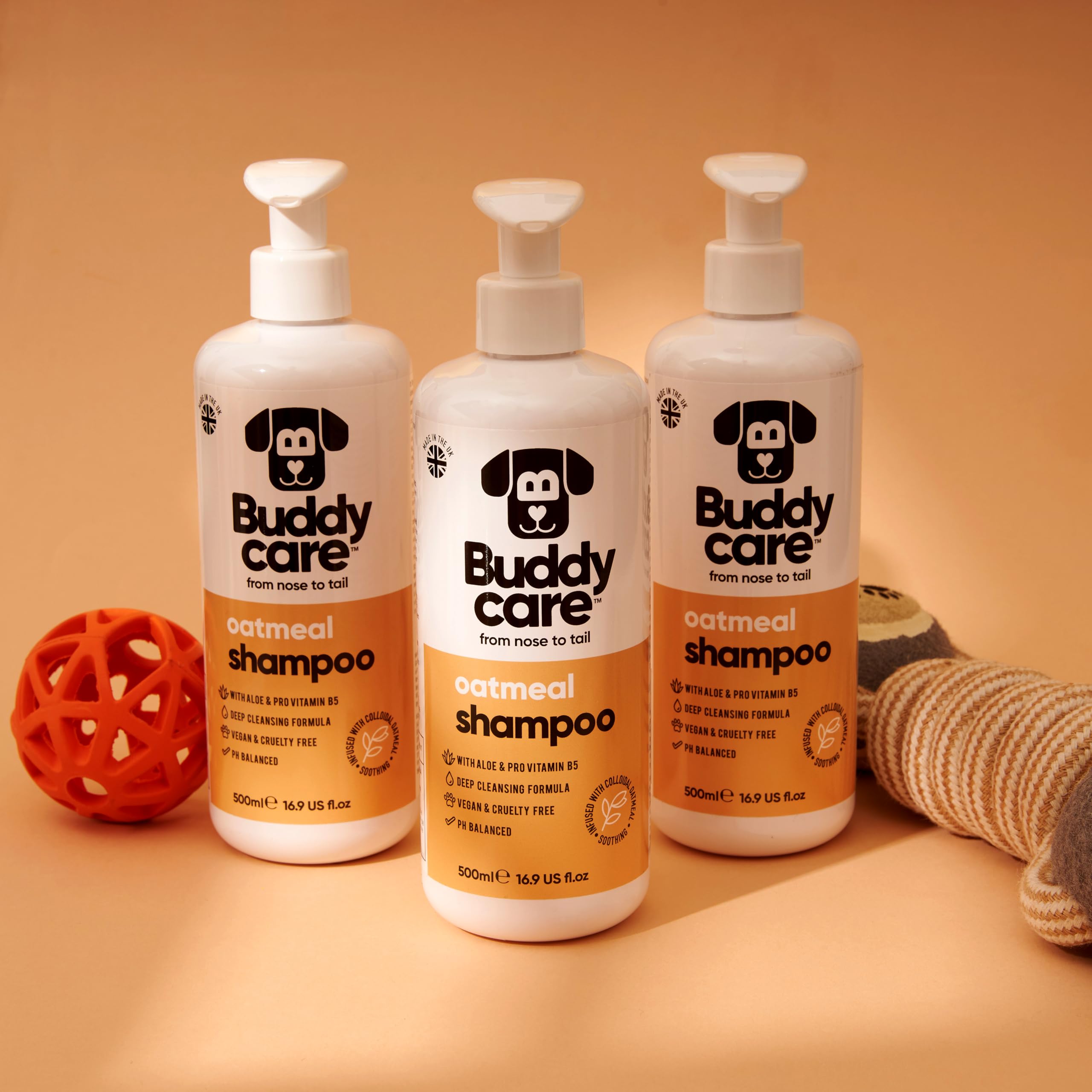 Buddycare Oatmeal Dog Shampoo for Smelly Dogs (16.90oz) - Hypoallergenic & Itch Relief Formula, Gentle on Sensitive Skin, Includes Dog Shampoo and Conditioner - Essential Dog Grooming Supplies — view 7