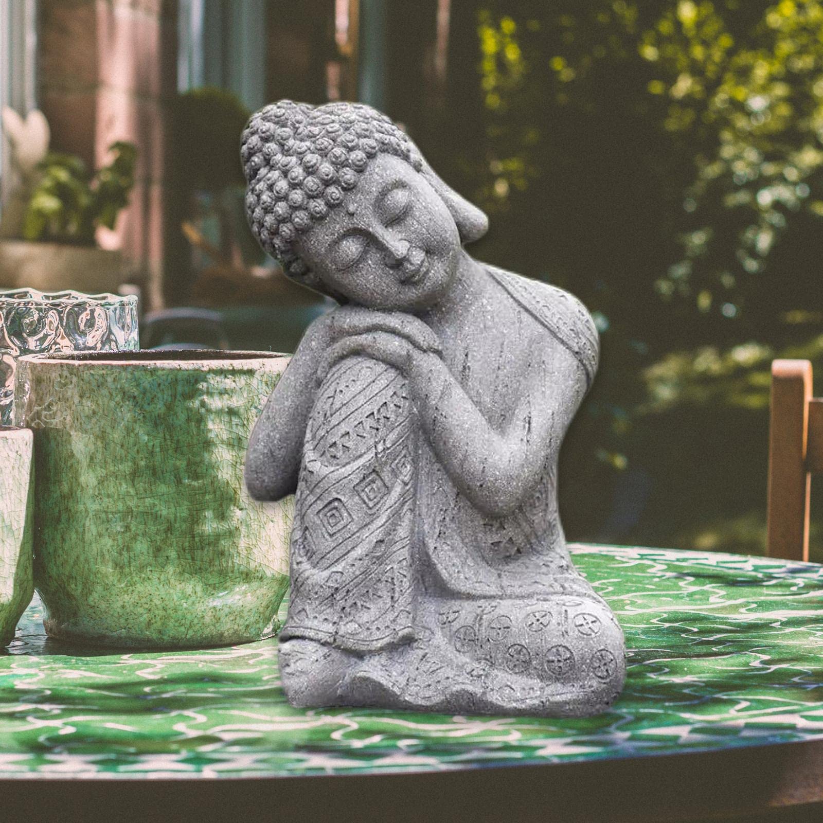 Estatuas de Buda Durmiente de Zalati, Figura Ornamental y Escultura para Decoración Interior/Exterior para Hogar, Jardín, Patio, Terraza, Porche