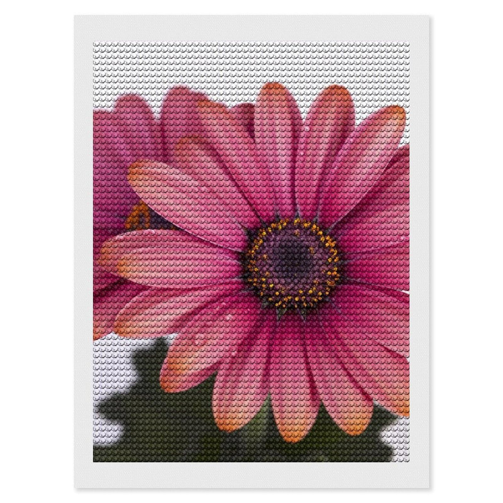 Daisy Flower Diamond Art Kits for Adults, DIY 5D Diamonds Painting Kits for Beginner, Round Full Drill Diamond Dots Painting, Diamonds Pictures Gem Art and Crafts Wall Decor 12"x16"