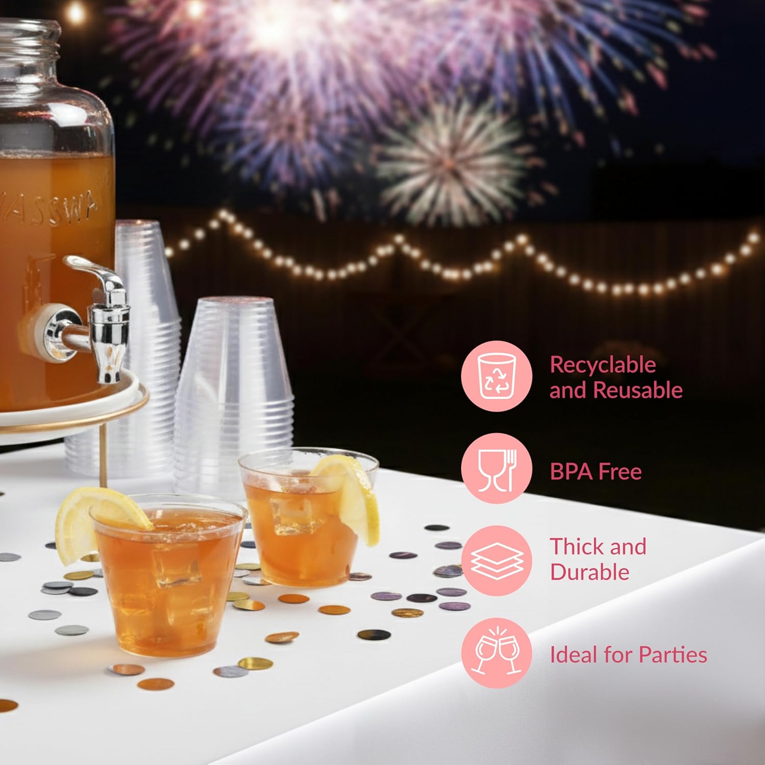 Prestee Pack of 400 Small Clear Plastic Cups - 5oz Disposable Cocktail Glasses - Stackable Plastic Party Tumblers for Serving Wine, Champagne, Punch, Soda, or Snacks - Image 5