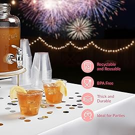 Prestee Pack of 400 Small Clear Plastic Cups - 5oz Disposable Cocktail Glasses - Stackable Plastic Party Tumblers for Serving Wine, Champagne, Punch, Soda, or Snacks