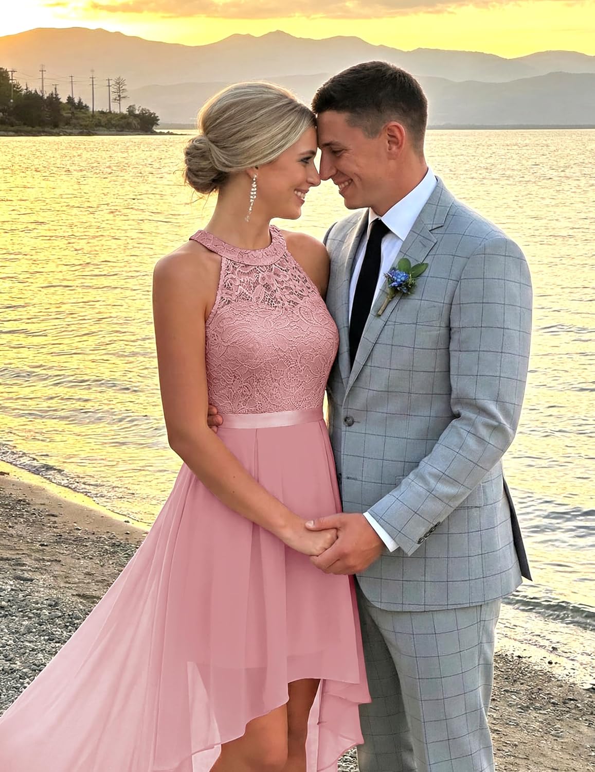 Wedtrend Women's Formal Dresses Halter Bridesmaid Dresses Cocktail Dress High Low Prom Dress - Image 3