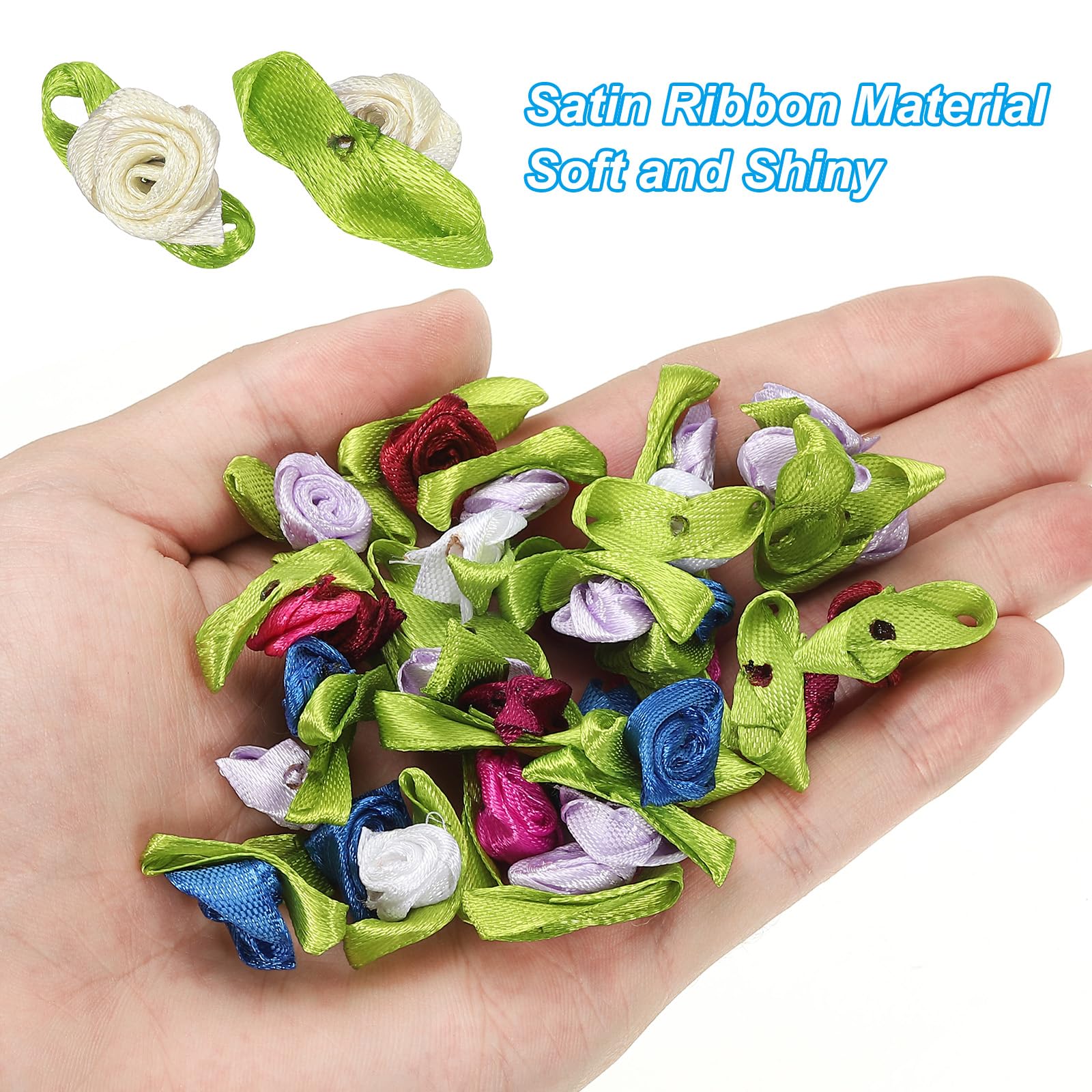 PATIKIL 15mm Tiny Satin Ribbon Rose - Image 4