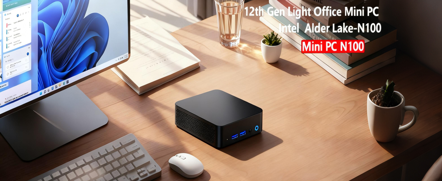 Mini PC N100 12th Mini Computers, W-11 Pro 16GB DDR4 RAM 512GB