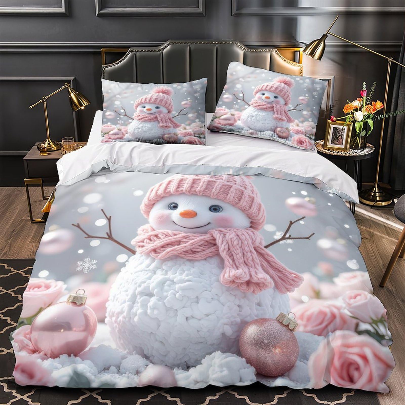 Housse de couette 3D hiver 200x200cm pour une chambre cosy et chaleureuse