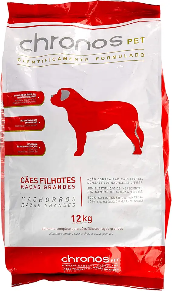 Chronos Ração Pet Cães Super Premium Filhotes Raças Grandes 12Kg Para Todas Grande Filhotes Sabor Frango