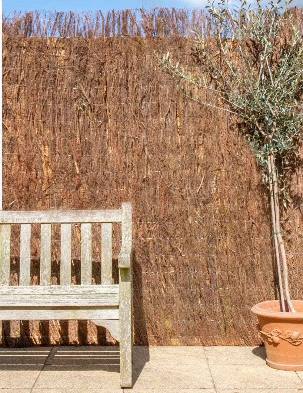 4.0m x 2.0m (13ft 1in x 6ft 7in) Extra Thick Brushwood Heather Thatch Natural Garden Fence Screening Roll Privacy Border Wind & Sun Protection