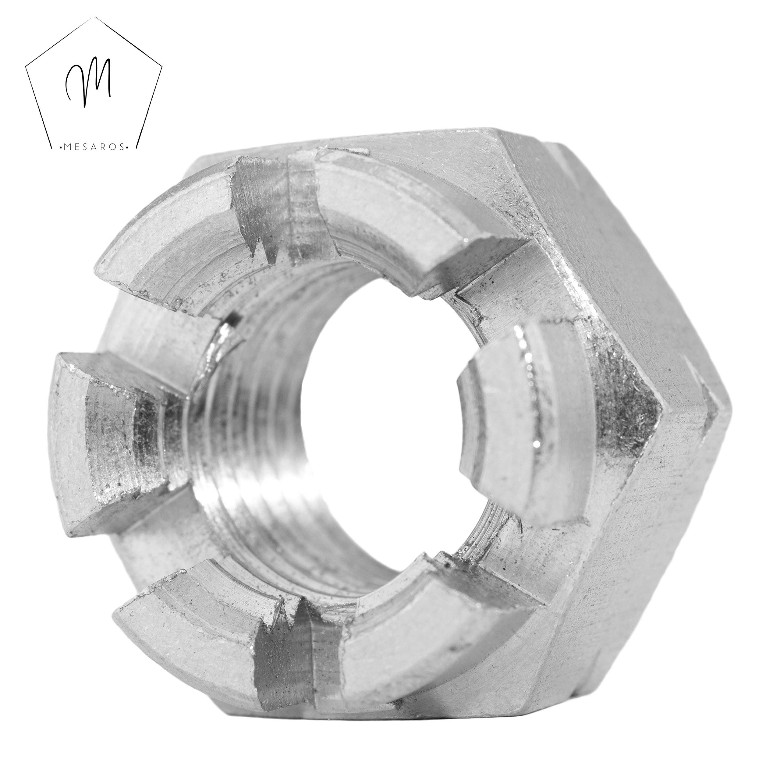 Kronenmuttern M27 aus Edelstahl A2 (5 Stück) | DIN 935 - Sicherungsmuttern - Stoppmuttern - Edelstahlmuttern von MESAROS®