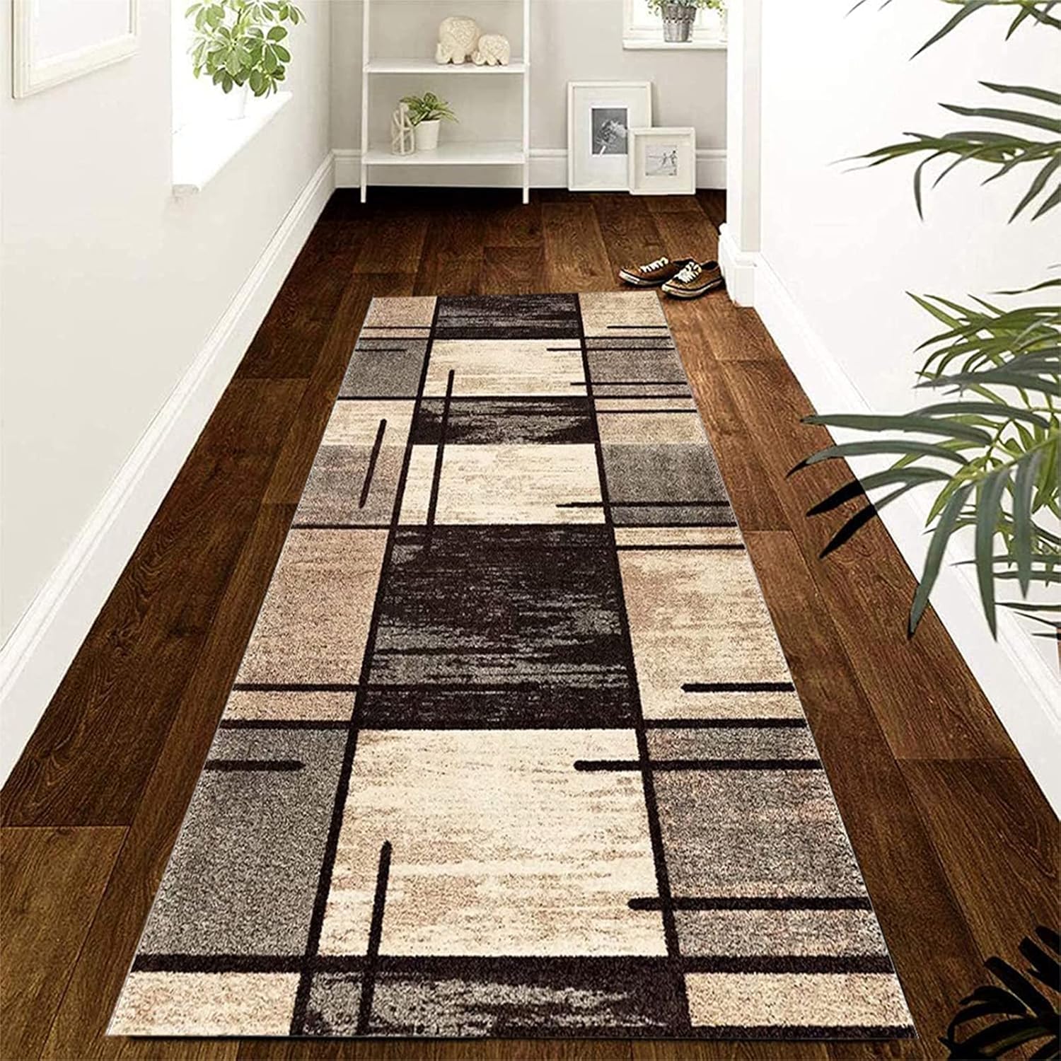 Tapis lavable à poils ras pour entrée et balcon résidentiel