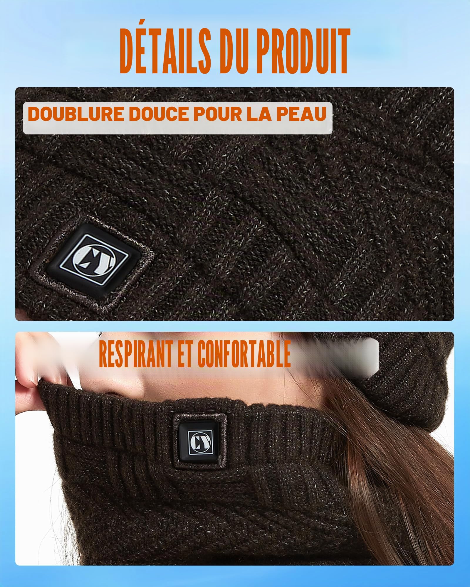 CYCYHEAT Chauffe-nuque chauffant - Écharpe électrique avec batterie externe de 4000 mAh - 3 niveaux de chauffage - Pour homme et femme - Idéal pour la chasse, la pêche, le camping, la randonnée
