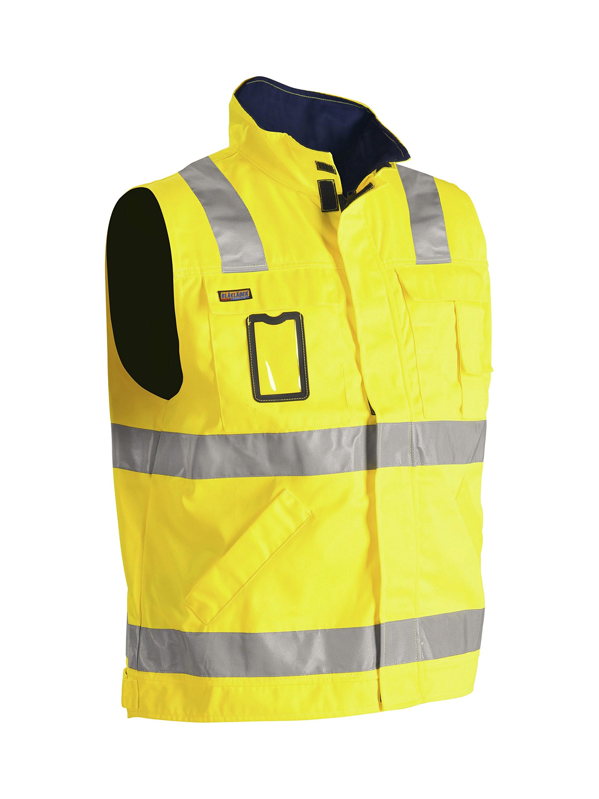 Blakläder 850518043389M - Chaleco de alta viscosidad, clase 2, talla M, color amarillo/azul marino, talla M