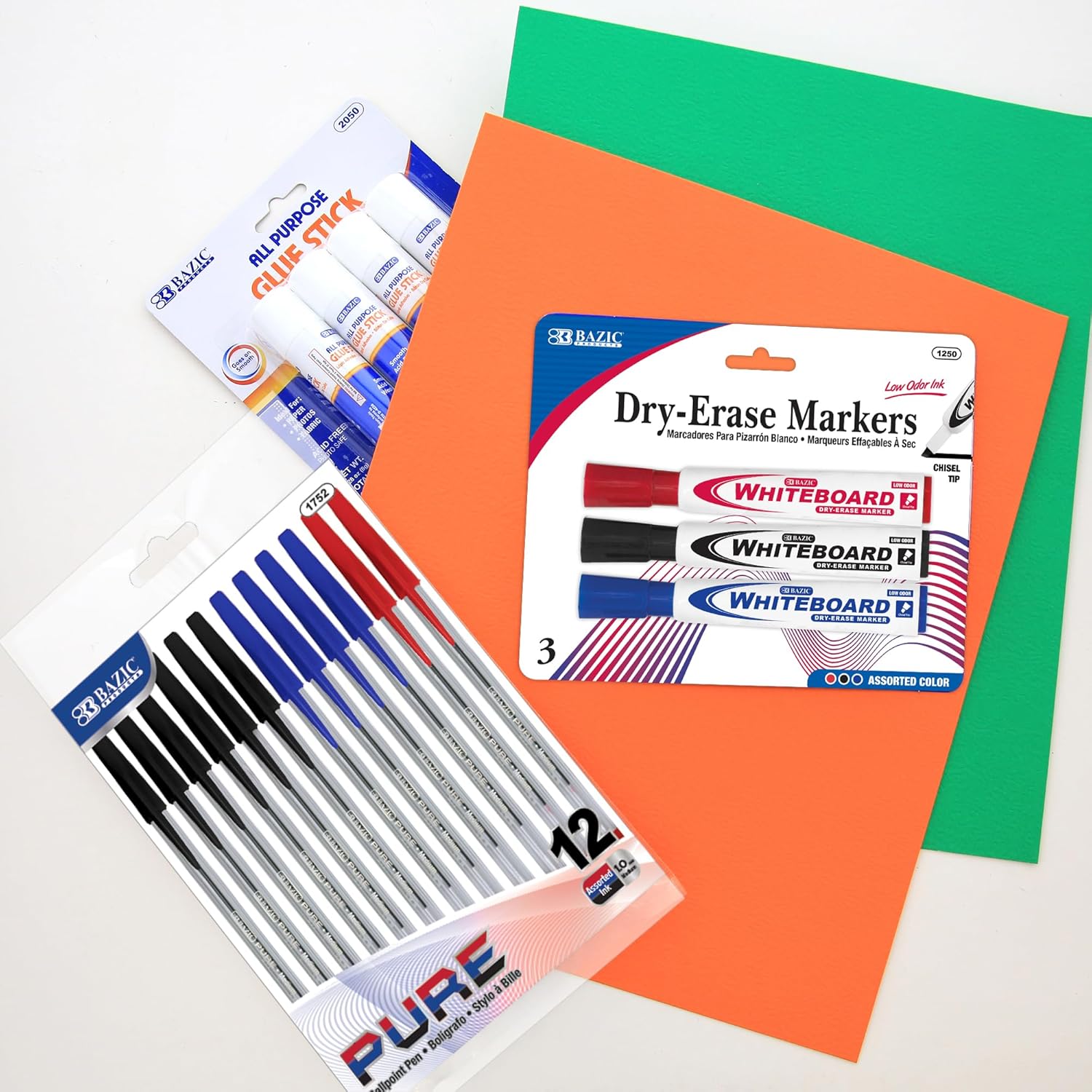 BAZIC PRODUCTS Primary School Supply Kit, 57-count Student Set for Kindergarten and Elementary Students Grades K–6, Complete School Supplies With Fully Organized Supply Box, 1-pack