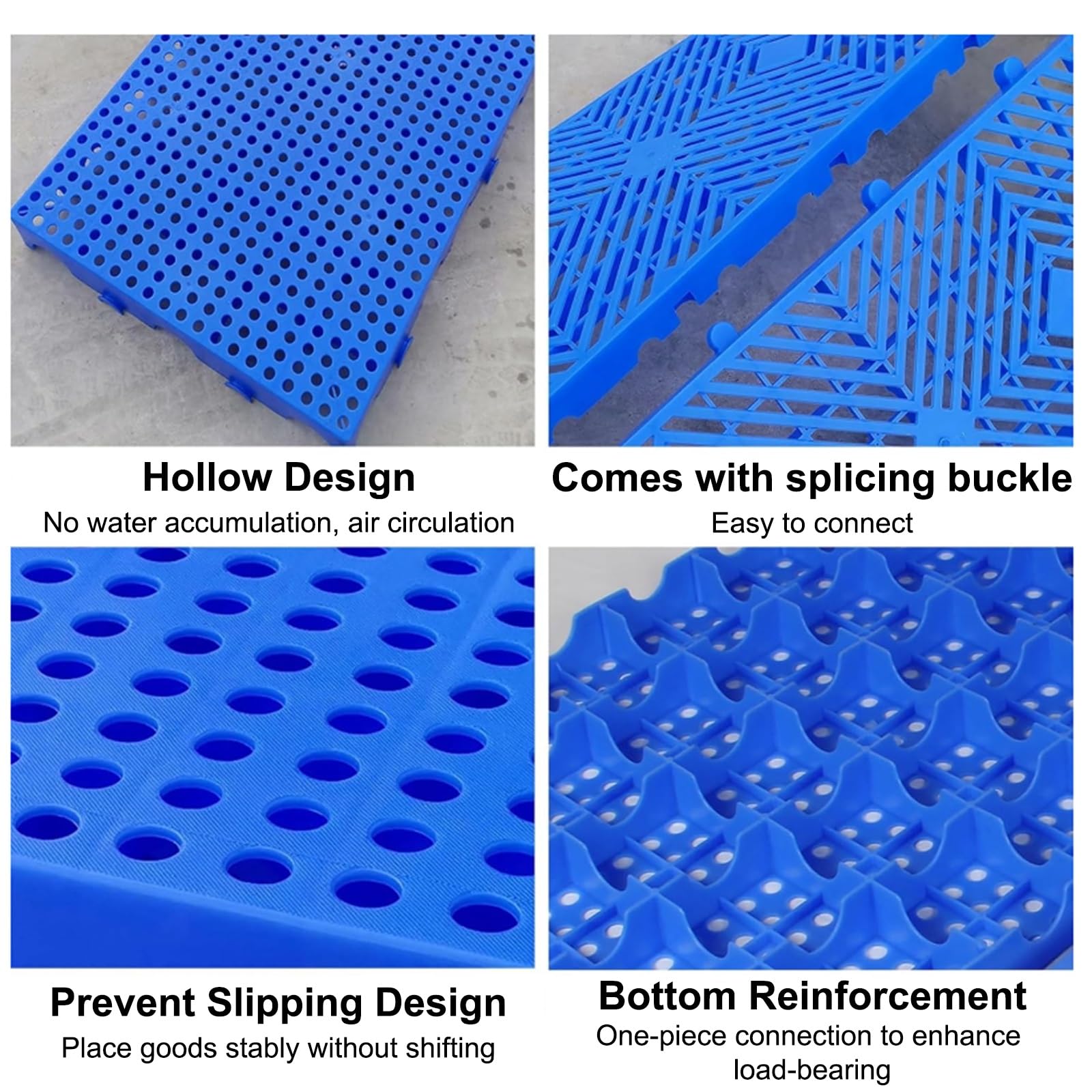 Oddychająca Plastikowa Paleta Wentylacyjna, Trwała Podkładka Do Siatki HDPE, Wodoodporne Siatki Stojaki Na Artykuły, Palety Podłogowe Do Garaży Kuchennych(50x50x5cm)