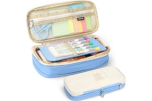 Light Blue Extra Large Pencil Pouch: Spacious Storage and Organization