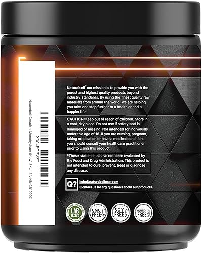 Miniatura 2 de NatureBell Monohidrato de creatina en polvo de 0.04 oz, 5,000 mg por porción  Micronizado, puro y sin sabor  Apoyo muscular antes del entrenamiento