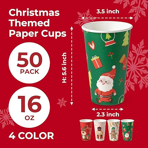 Miniatura 33 de Fit Meal Prep Paquete de 100 tazas de café de papel desechables de 16 onzas, tazas calientes de primera calidad para bebidas calientes/frías, vasos