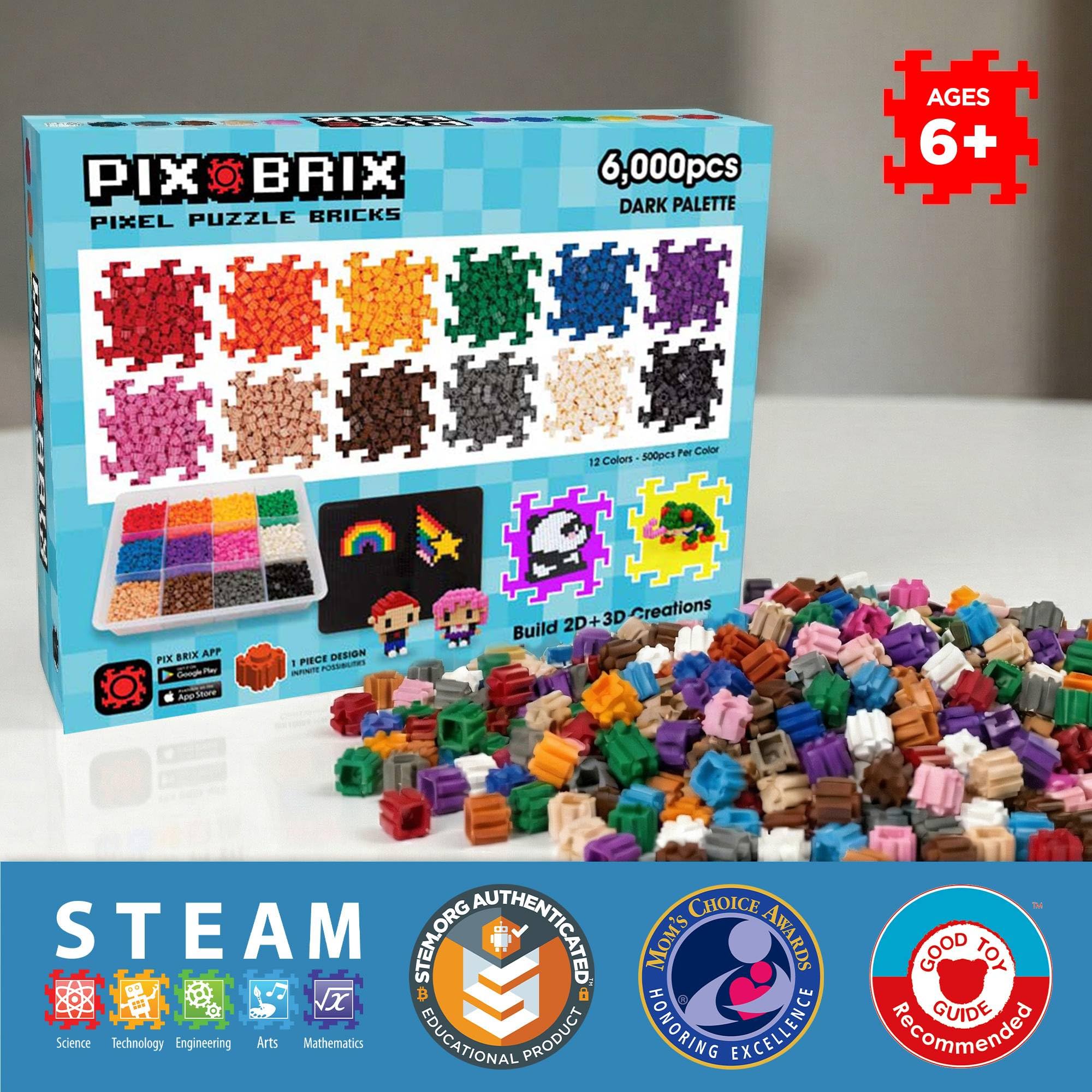 Amazon.com: Pix Brix Pixel Art kit Puzzle Bricks – 6,000 Piece