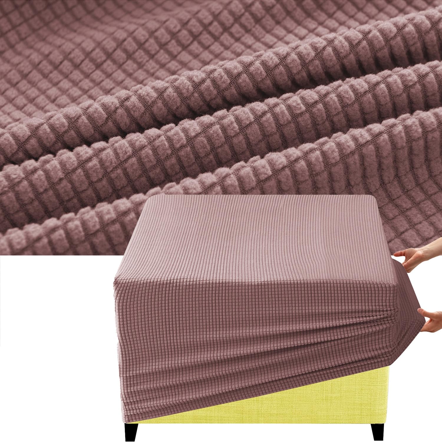 Housse Extensible pour Pouf Carré 70x70 40x40 50x50 38x38 100x100cm