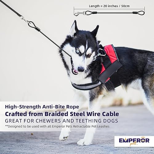 Miniatura 2 de Accesorio adicional para correa retráctil para perro, cuerda antimordeduras, para protección adicional contra mordeduras de tus cachorros, 2 piezas