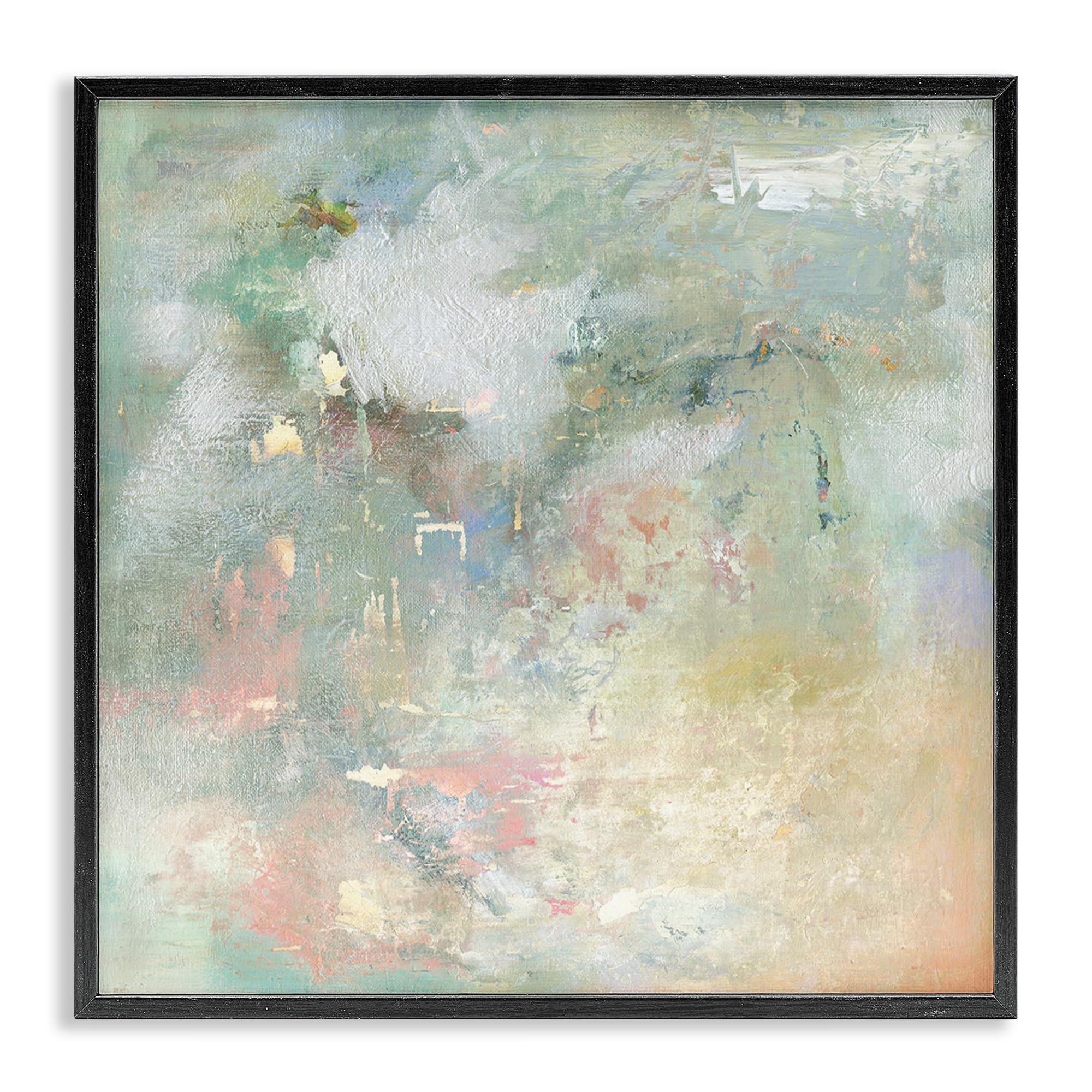 Stupell Industries Ethereal Pastel Brush Harmony 'Ethereal Brushstroke Harmony', Framed Giclee Art, Black, 24 X 24 Inches, Easy To Hang And Sturdy, Made In Usa, By Carol Robinson