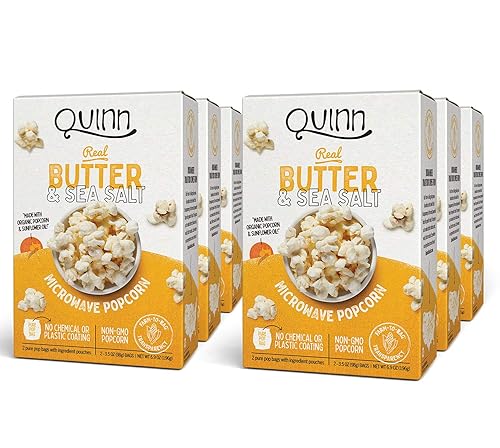 Quinn - Palomitas de maíz con mantequilla extra para microondas y cine en casa