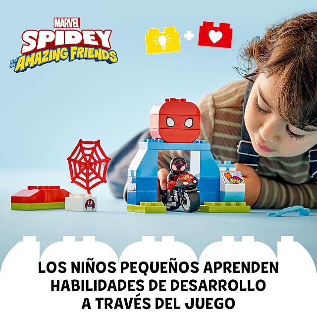Foto 2 de 7 de LEGO Duplo Marvel Aventura en Moto de Spin - Juego Educativo Infantil para Niños de 2+ Años