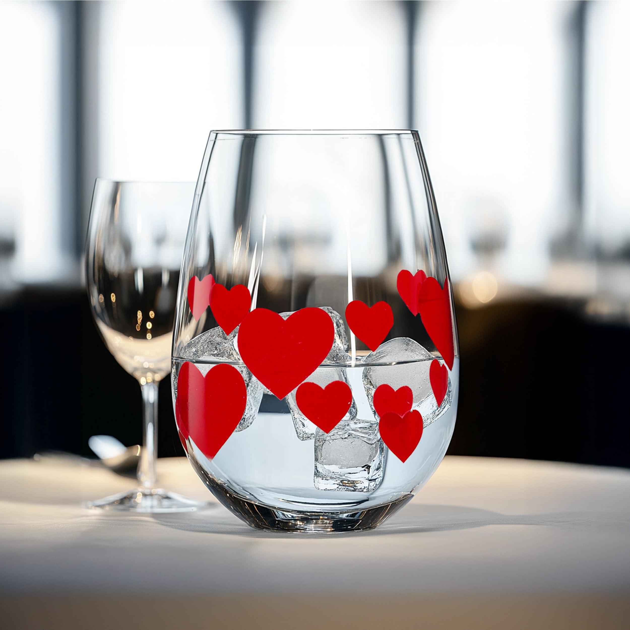 Stölzle Lausitz L'Amour Szklanki Czerwone Zestaw 6 szt. 335 ml – Eleganckie Szklanki do Wody z Motywem Serca – Kryształowe Szklanki do Soku – Nadające się do Zmywarki i Odporne na Uszkodzenia