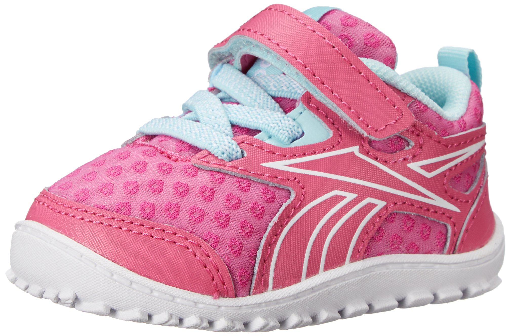 Reebok Ventureflex Stride III Shoe (Infant/Toddler), Charged Pink/Cool Breeze/White, 6 M US Toddler