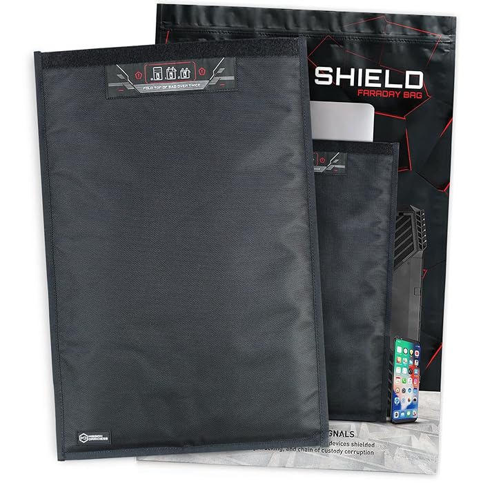 Mission Darkness NeoLok Window Faraday Bag for Tablets ( Easy to Use Magnetic Closure) // Device Shielding for Law Enforcement & Military, Data Security, Anti-hacking & Anti-tracking Assurance