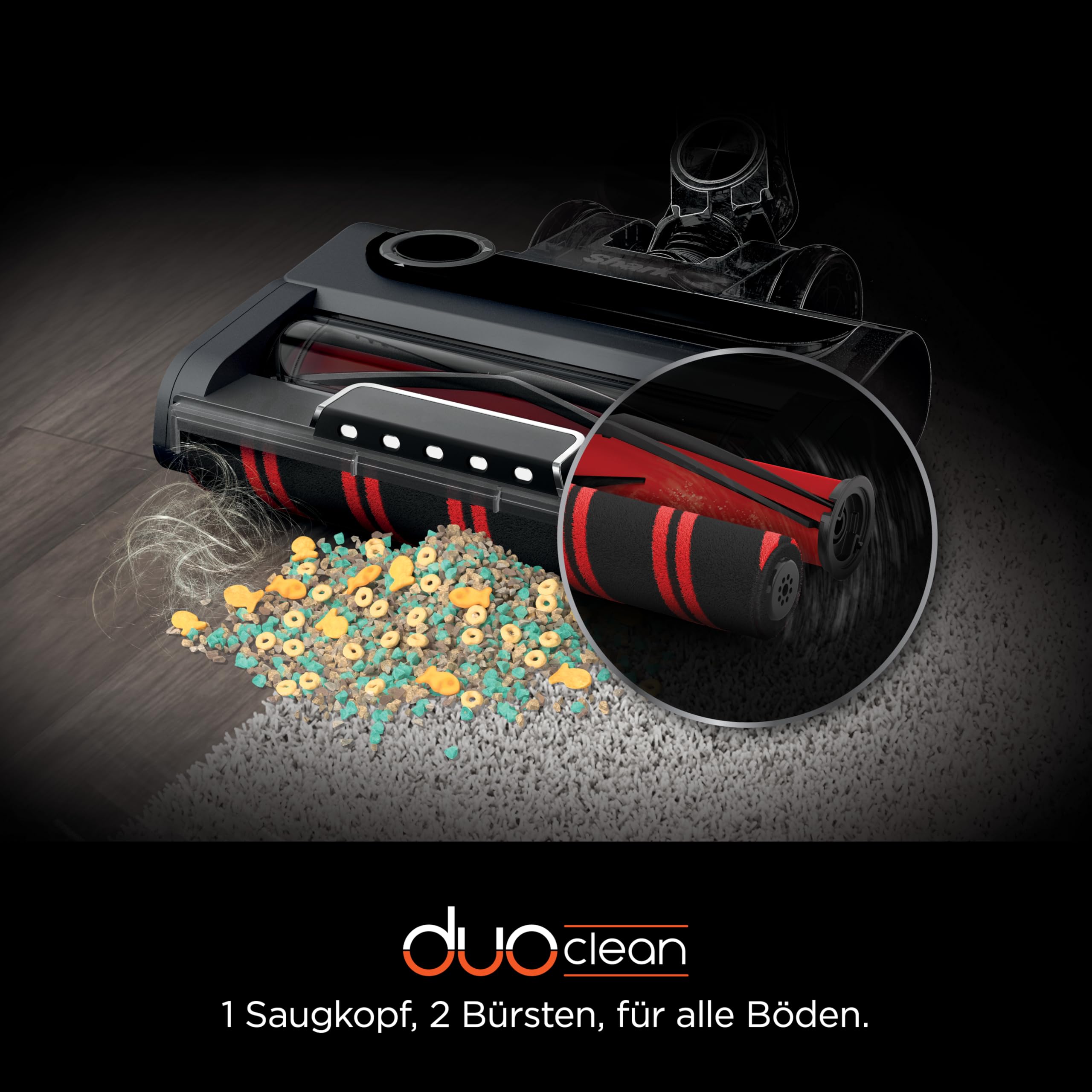 Shark Stratos Akku-Staubsauger freistehend, bis 60 Min. Laufzeit, kabellos, beutellos, für Tierhaare, Allergiker, Teppich und Hartböden, mit Auto-Kit und Knickgelenk-Rohr, grau/roségold, IZ400EUTBK