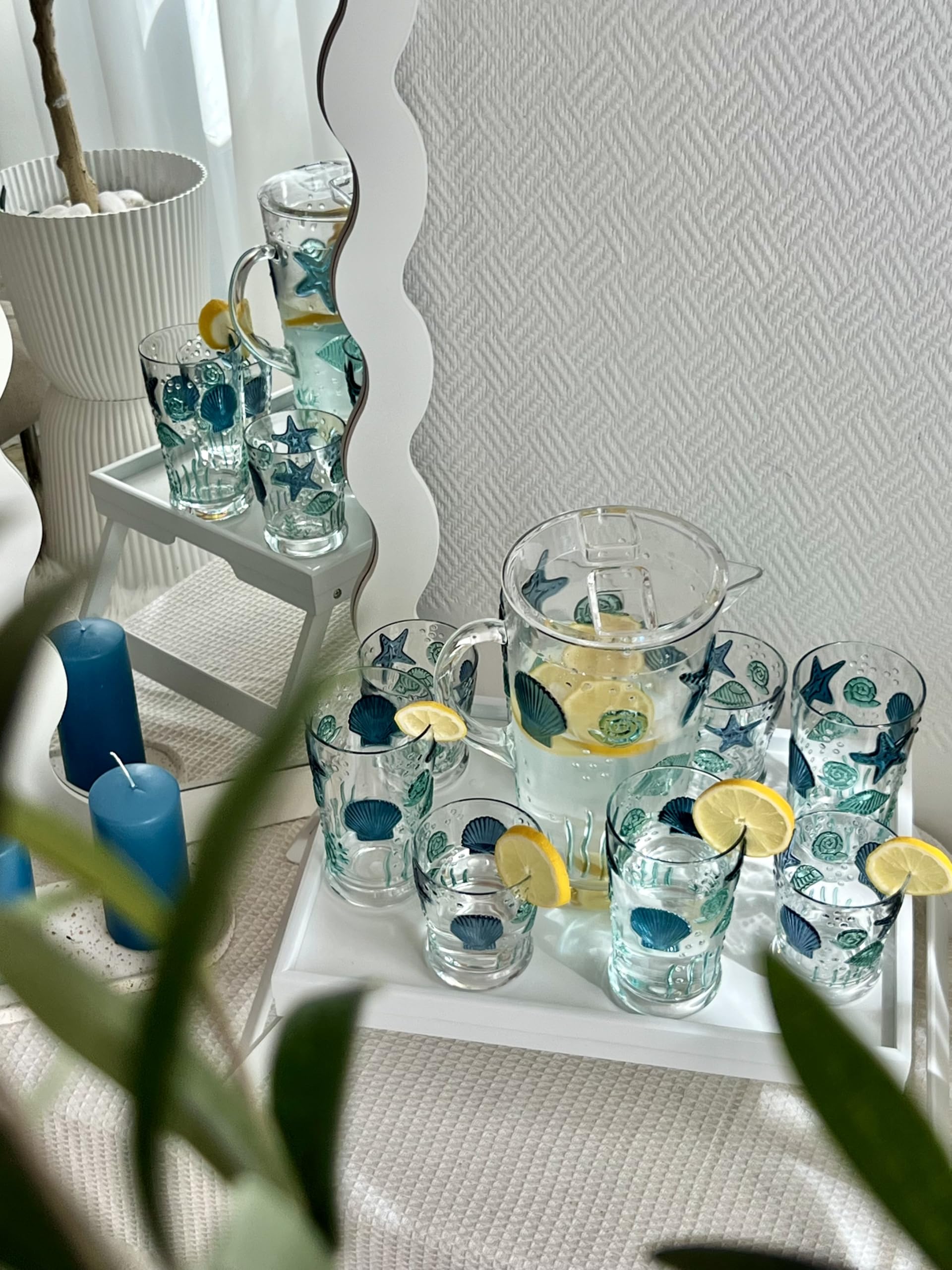 Set 6 Bicchieri Acqua Colorati Vetro - Adatti alla Lavastoviglie e