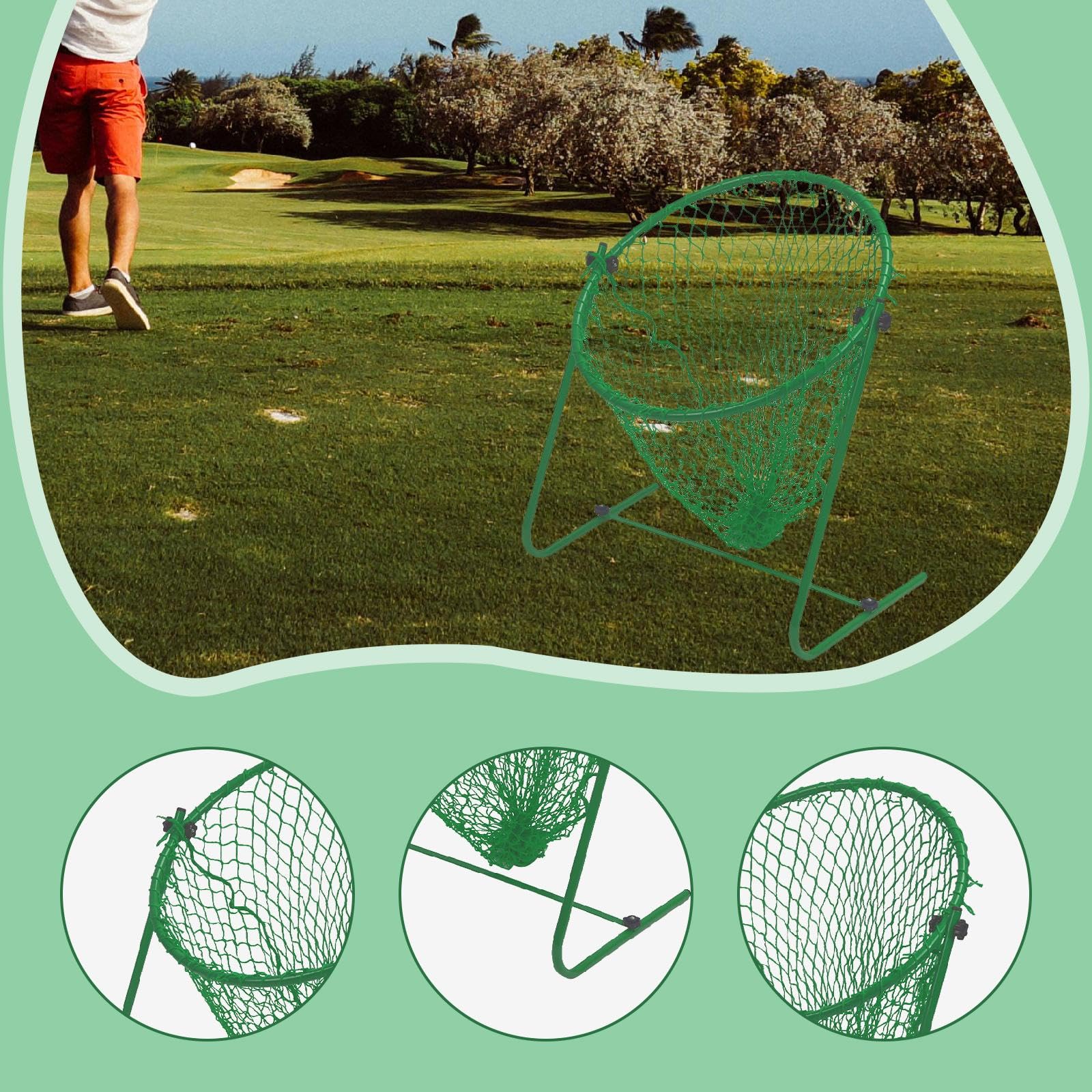 Golf Chipping Netz Übungsnetz Zielnetz Trainingsnetz Aus Robustem Material mit Einfacher Montage Und Tragbarem Design für Erwachsene Und Kinder