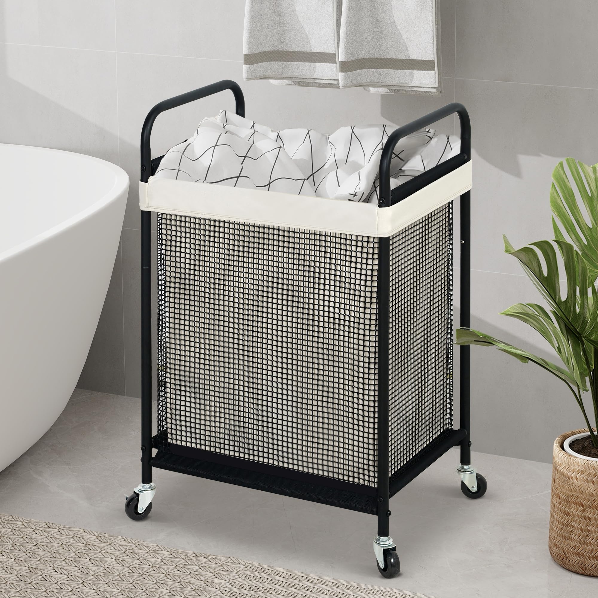 Best Wire Laundry Basket 2026: 5 Ventilated Picks Rated 2 STO STO Laundry Hamper, 90L Rolling Laundry Sorter Cart with Removable and Washable Liner - product photo