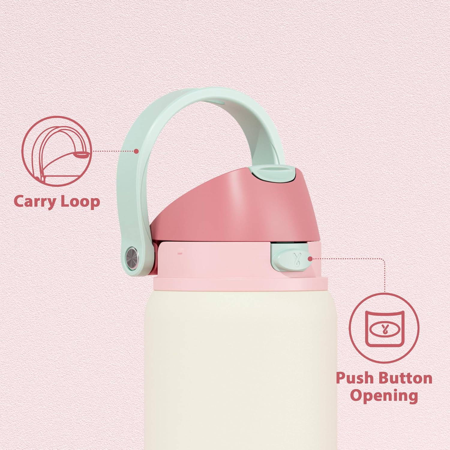 32 oz Insulated Water Bottle with Straw: Meoky Stainless Steel Metal Water Bottle with 2-in-1 Lid - Leak Proof, Cold for 24 Hours, Protective Silicone Base, BPA-Free for Sports Gym, Cream - Image 5