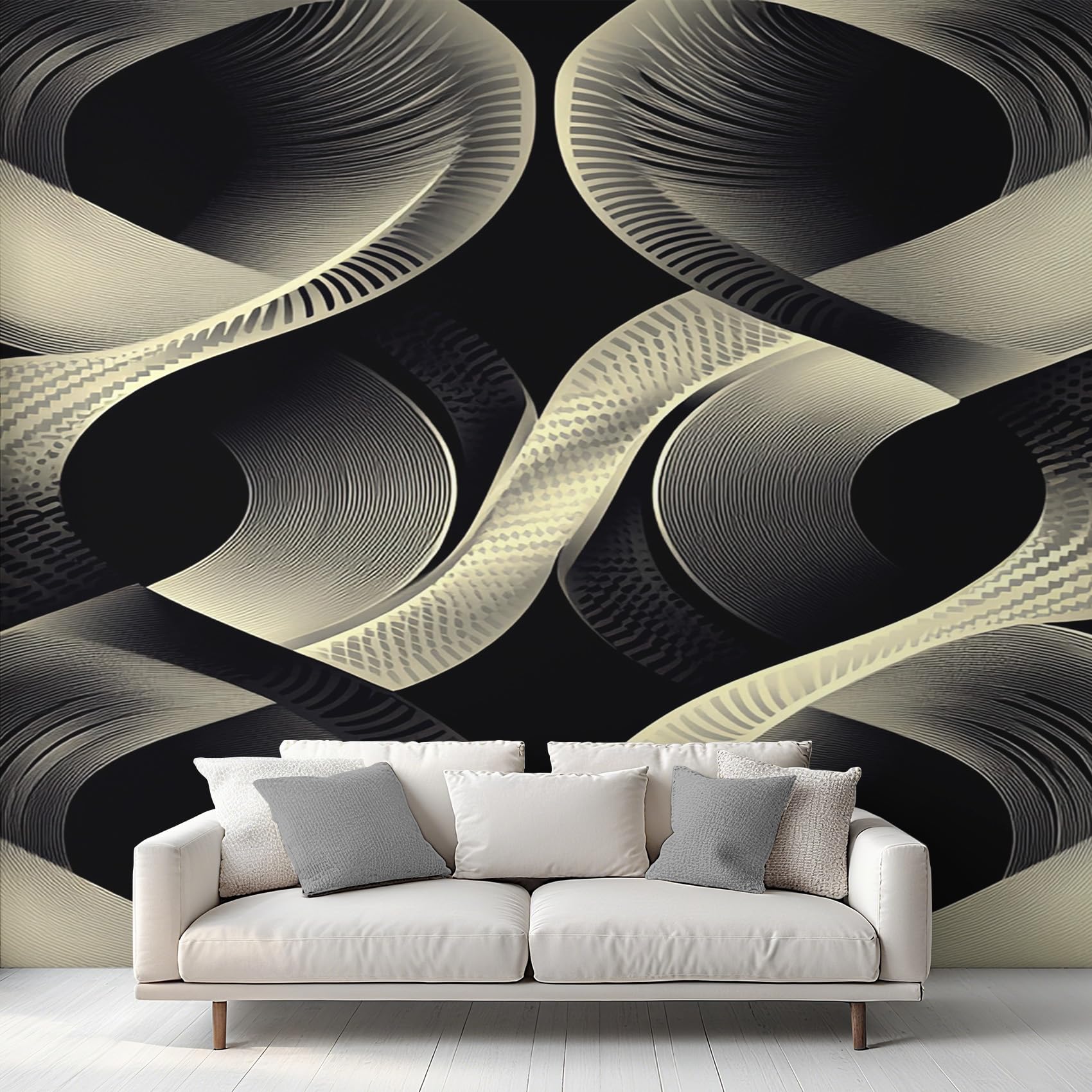 Papier peint panoramique abstrait moderne géométrique intissé L450 x H315 cm