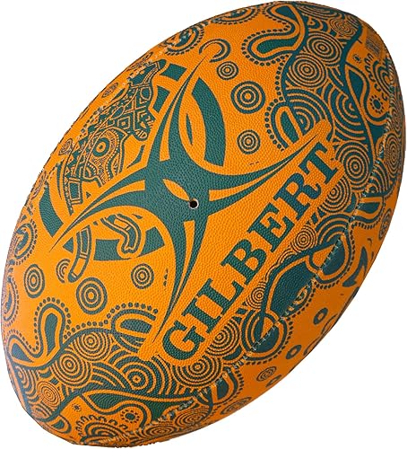 Miniatura 2 de Gilbert Australia Wallabies - Soporte de pelota de rugby indígena talla 5 con licencia oficial