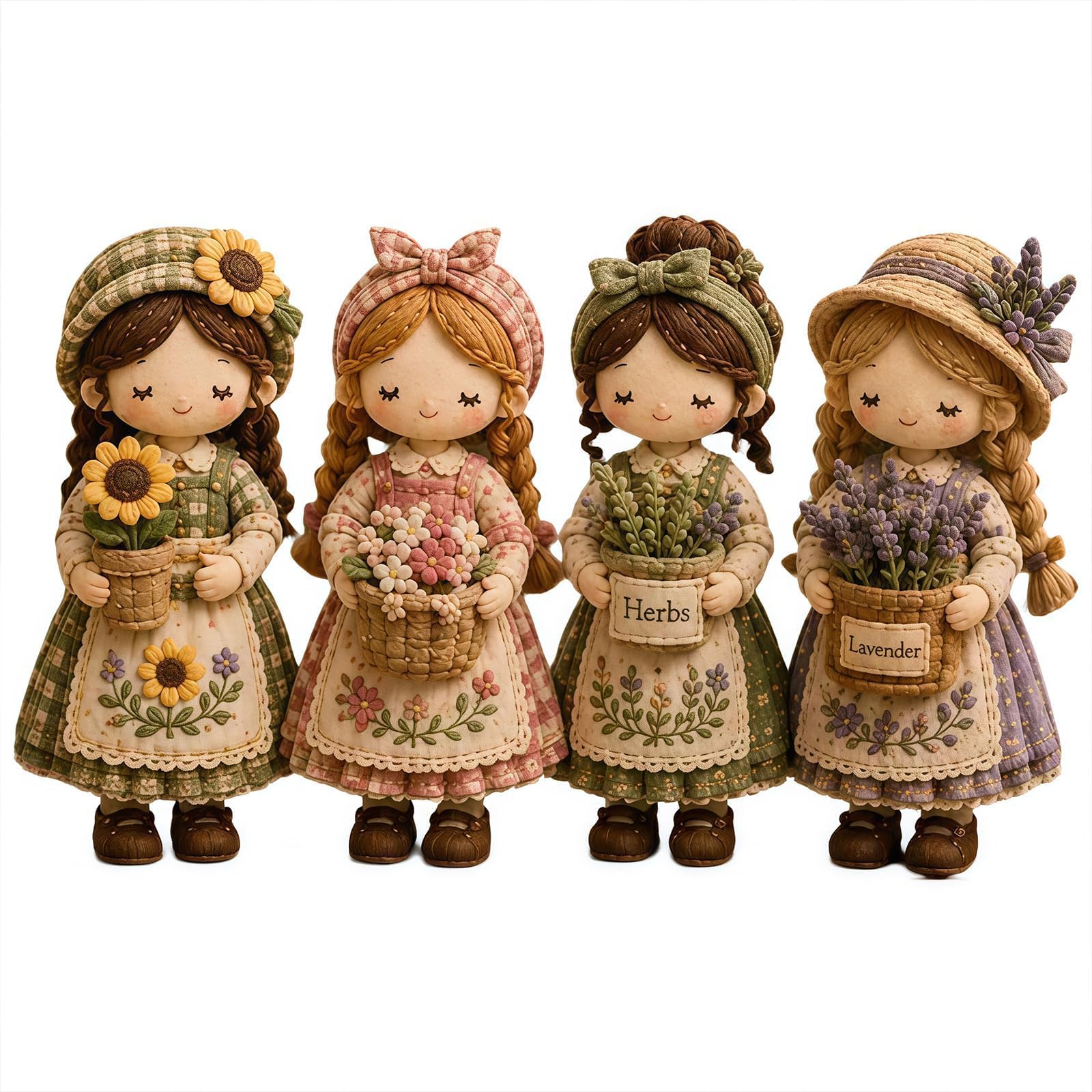 Tiny Worlds Collection Patchwork DIY Kit, Felt Doll Sewing Craft, Beginner Friendly, Includes All Materials, Multiple Themes，C