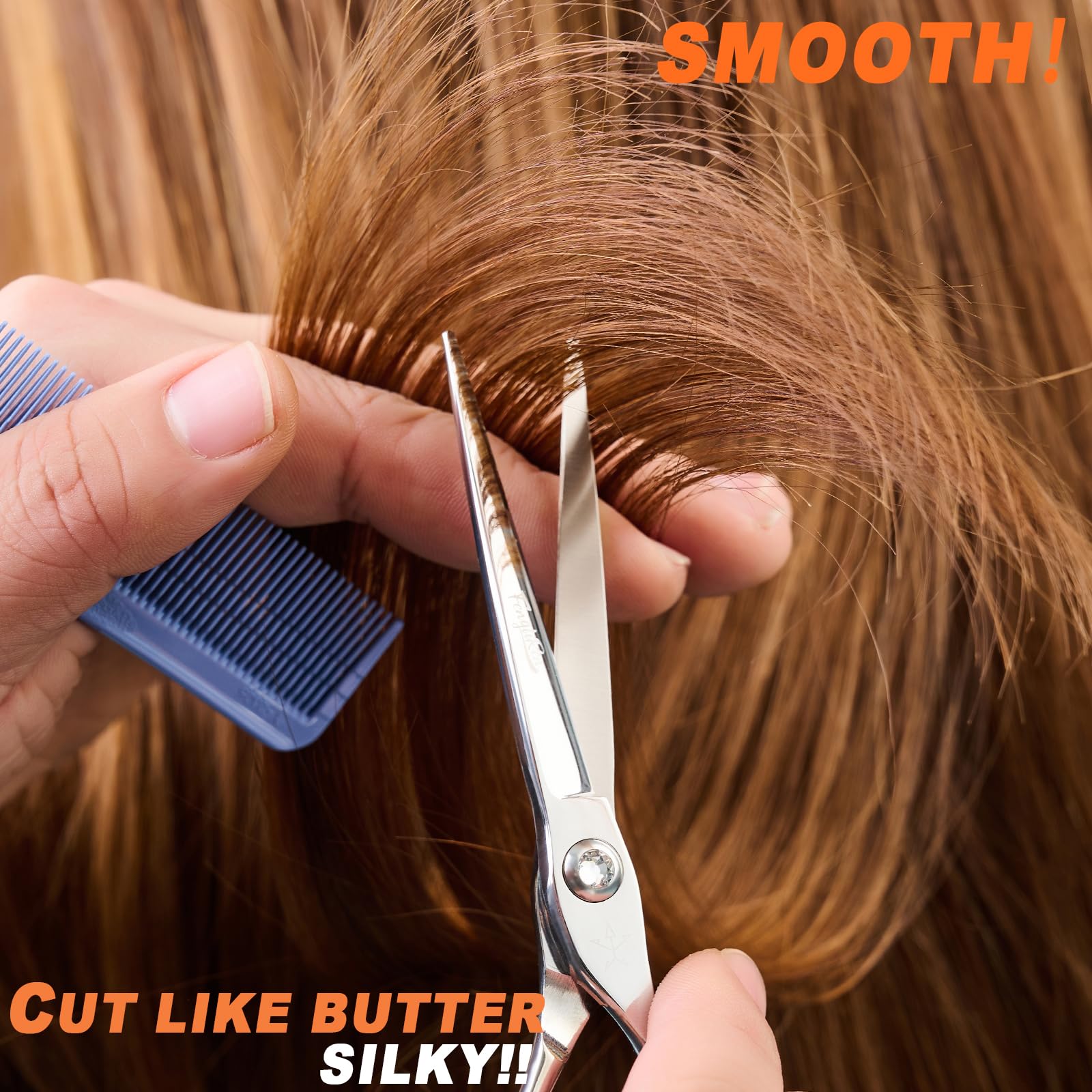 Tijeras de corte de pelo de peluquería profesional afiladas para el cabello, tijeras de corte de pelo de 5.8 pulgadas hechas de aleación de acero inoxidable avanzada para peluquería y uso 8