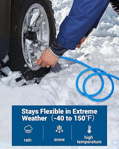 Miniatura 6 de DEWENWILS Manguera de aire híbrida de 14 pulgadas por 6 pies, 300 PSI, manguera de compresor de aire resistente con accesorios de acoplador rápido