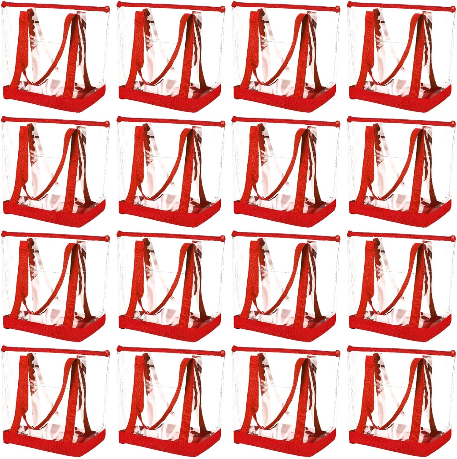 Silkfly Clear Tote Bags Bulk, PVC Shoulder Handbag, Security Approved See Through Bag with Zipper Closure for Work